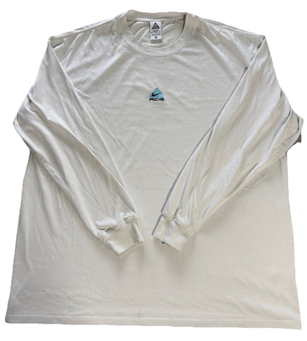 Nike ACG Lungs Long Sleeve T-Shirt White Mens Size 2XL Tall XXL-T DR7753-123